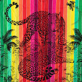 エルメス カレ90 JUNGLE LOVE RAINBOW ジャングル ラブ レインボー スカーフ ホワイト マルチカラー シルク レディース HERMES 【中古】